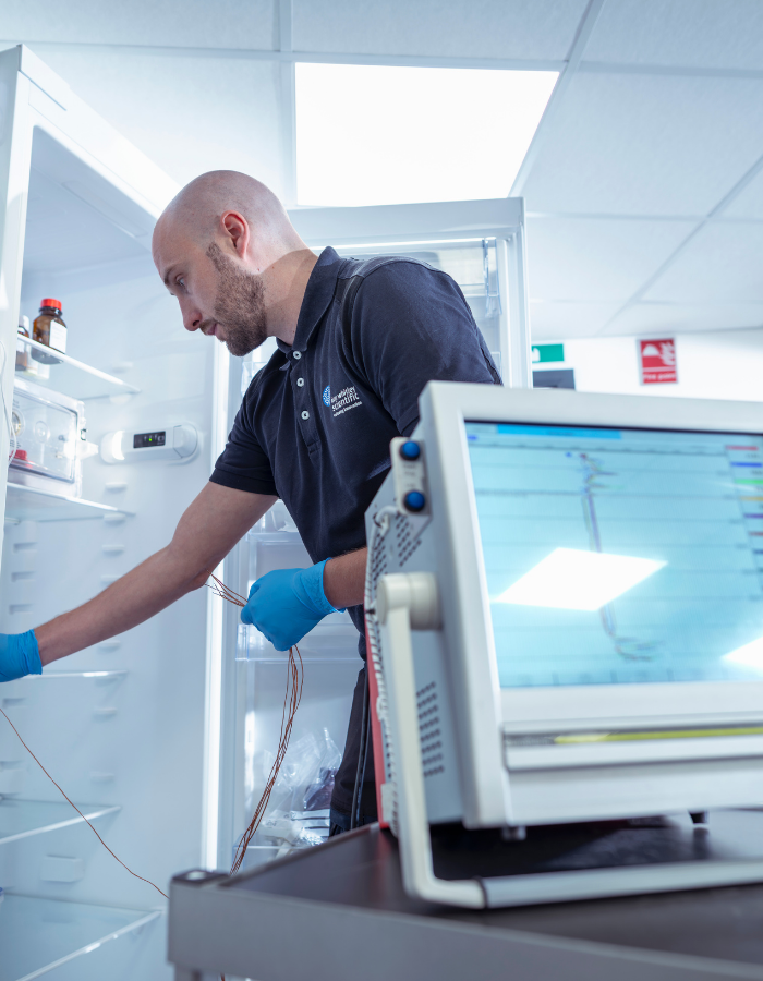 DWS Service Engineer, Adam Murray, performing temperature calibration.