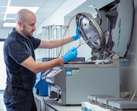 DWS Service Engineer, Adam Murray, servicing equipment.