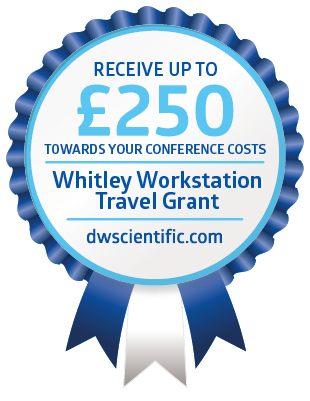 Ribbon graphic advertising £250 towards your conference costs with the Whitley Workstation Travel Grant