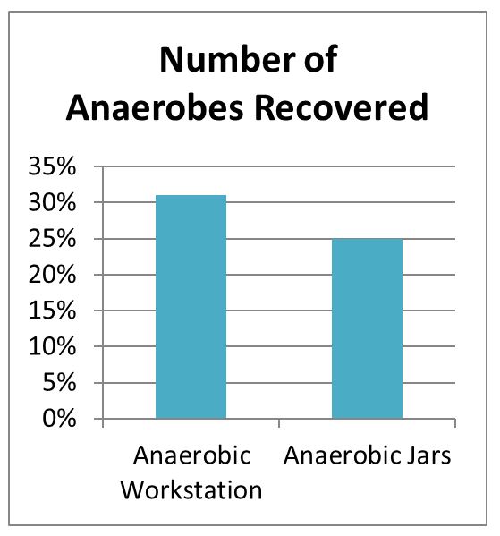 Number of anaerobes recovered chart