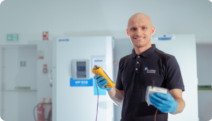 Retrieving items from a -90°C freezer