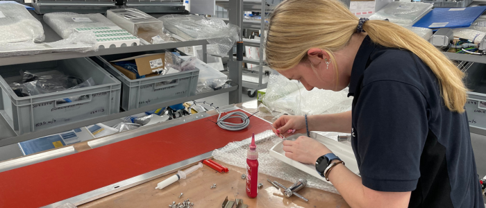 Engineering Apprentice at work.