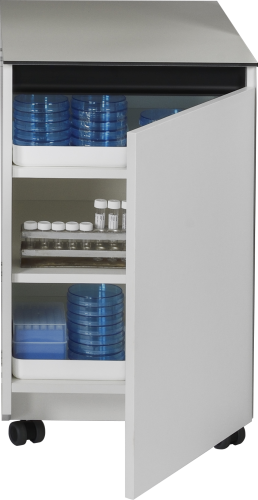 Cupboard with door open
