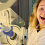 Anne Williams with Whitley Anaerobic Workstation.