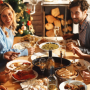 Christmas Dinner scene with family